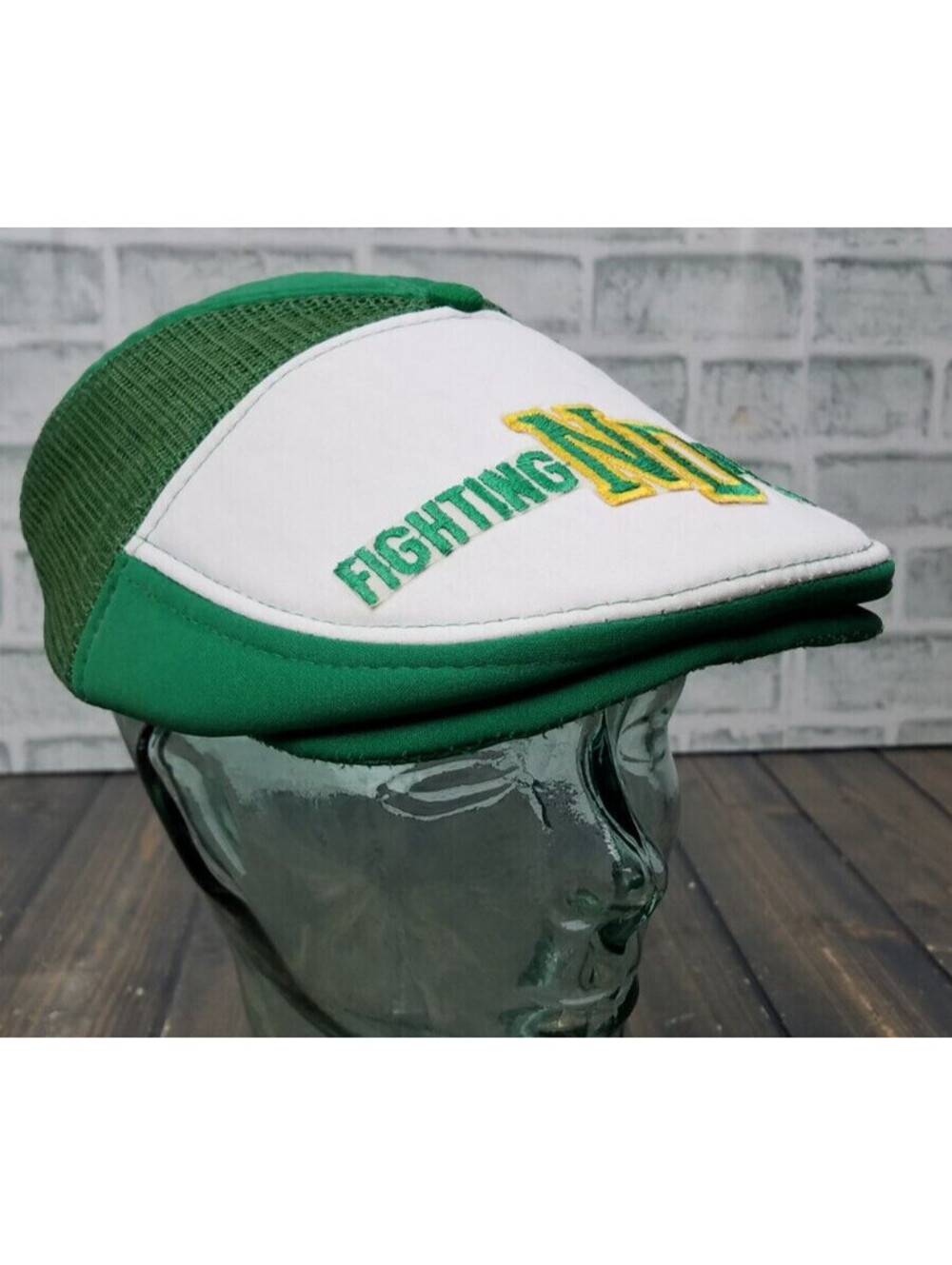 Vintage Notre Dame Fighting Irish Words Inside F* USC - Snapback Flat Cap GREEN
